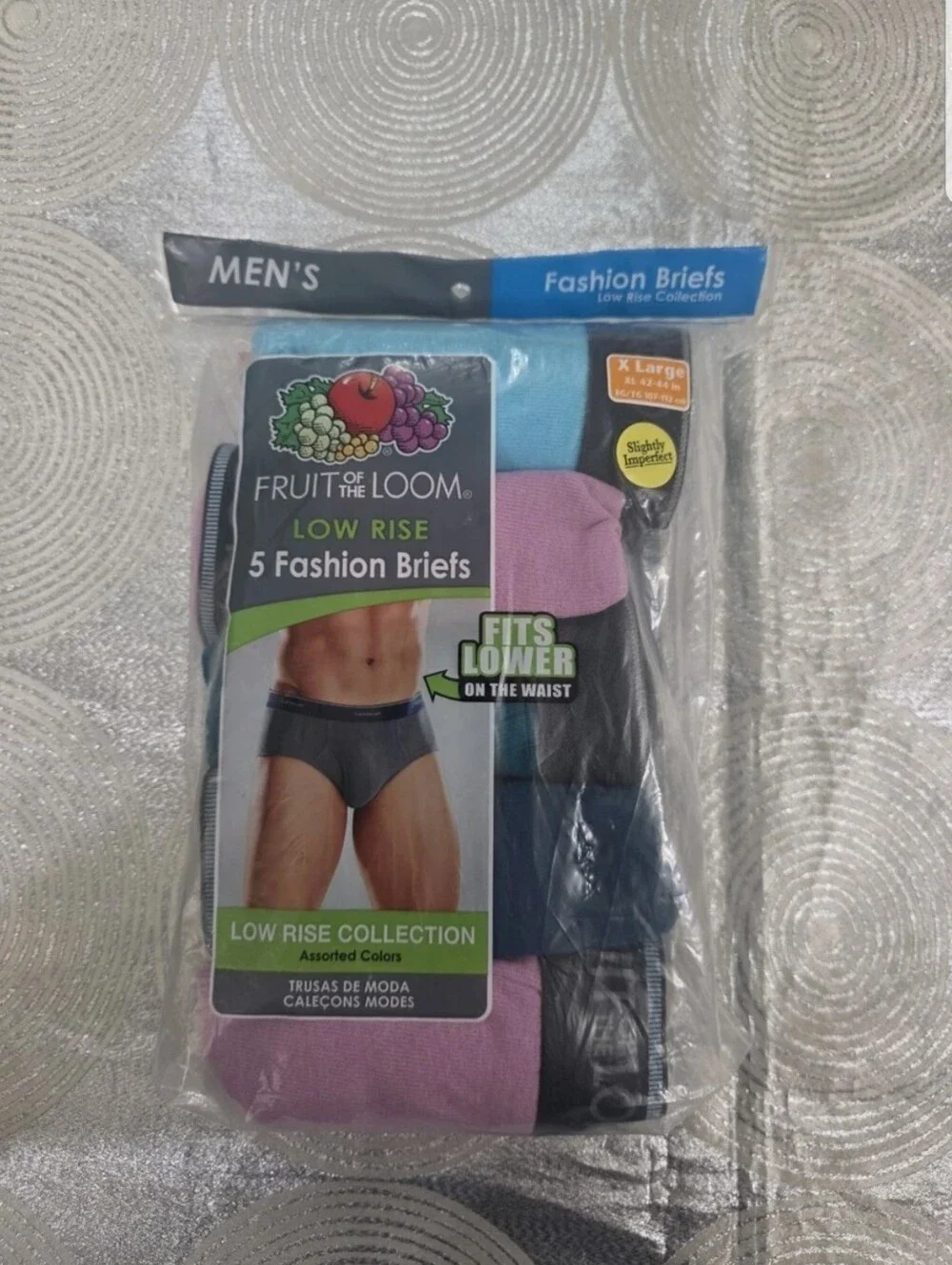 Vtg Fruit of the Loom Mens 5 Pack Fashion Color Briefs Undrwear Low Rise 2010 XL